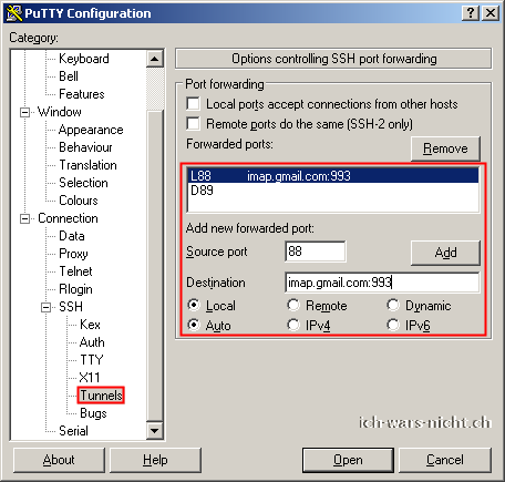 PuTTY Screenshot